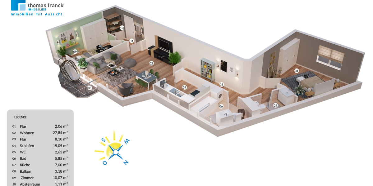 Schelfstadt am Pfaffenteich: 3-Zimmer-Wohnung mit Balkon, Fahrstuhl und Tiefgaragenstellplatz - Etagenwohnung Schwerin Schelfstadt | Angebot:26478776